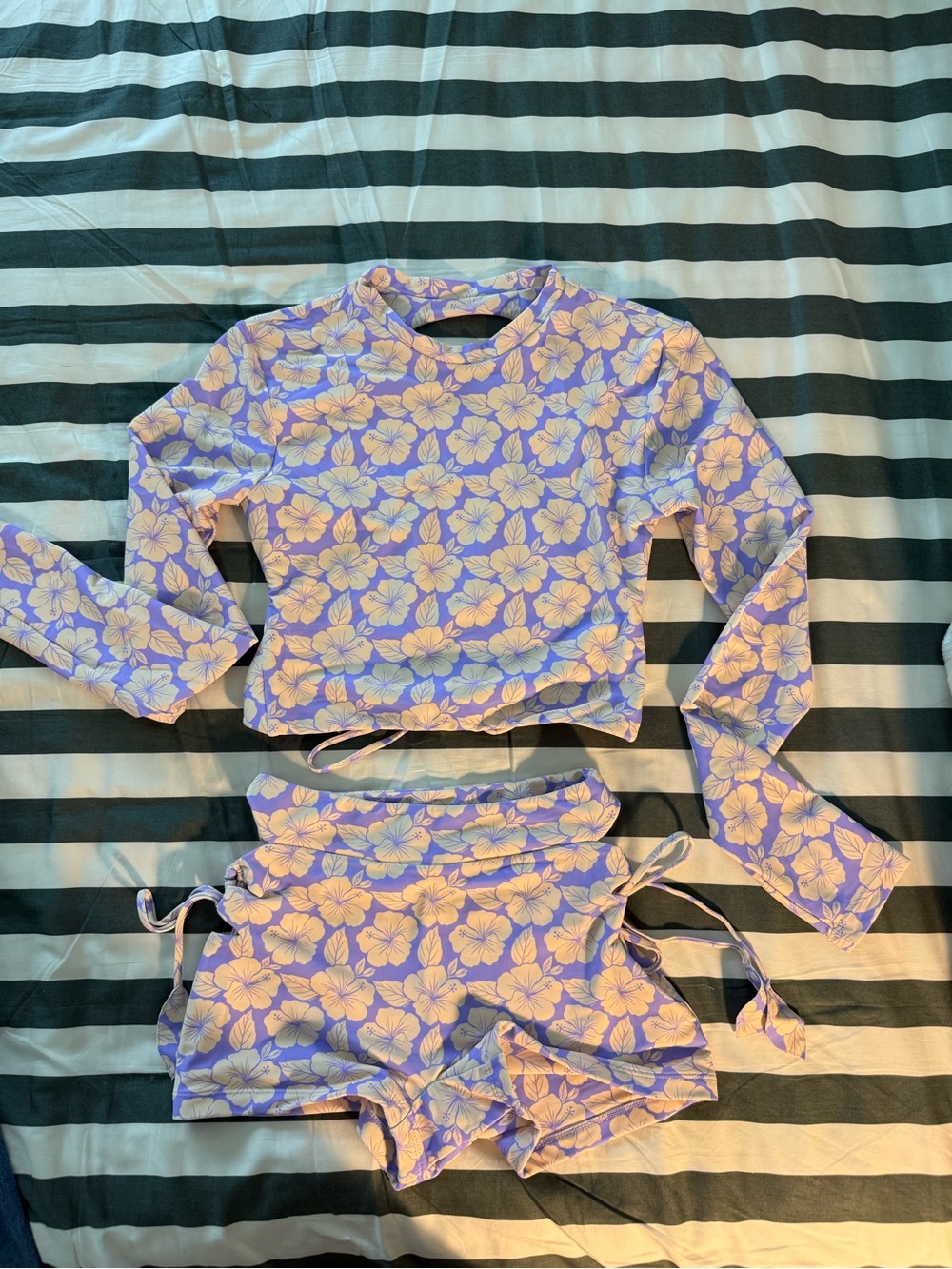 Benoa Swim, ocean top and kai bottom set, Aoki print, Size S small
